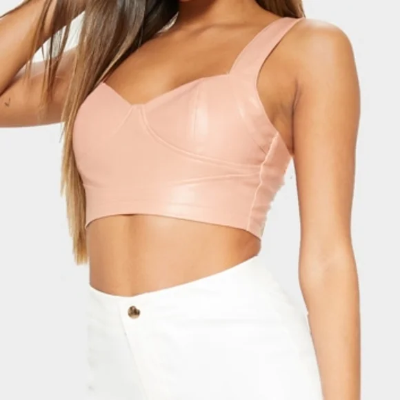 NWT Faux leather crop top bustier - Picture 4 of 11